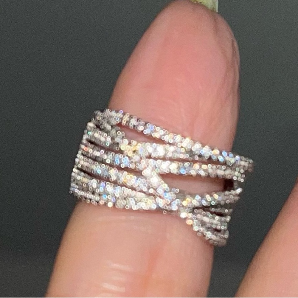 Cubic Zirconia Pave Interlocking Ring (1-1/6 ct. t.w.) in Sterling Silver, Sz 6 - Picture 6 of 6